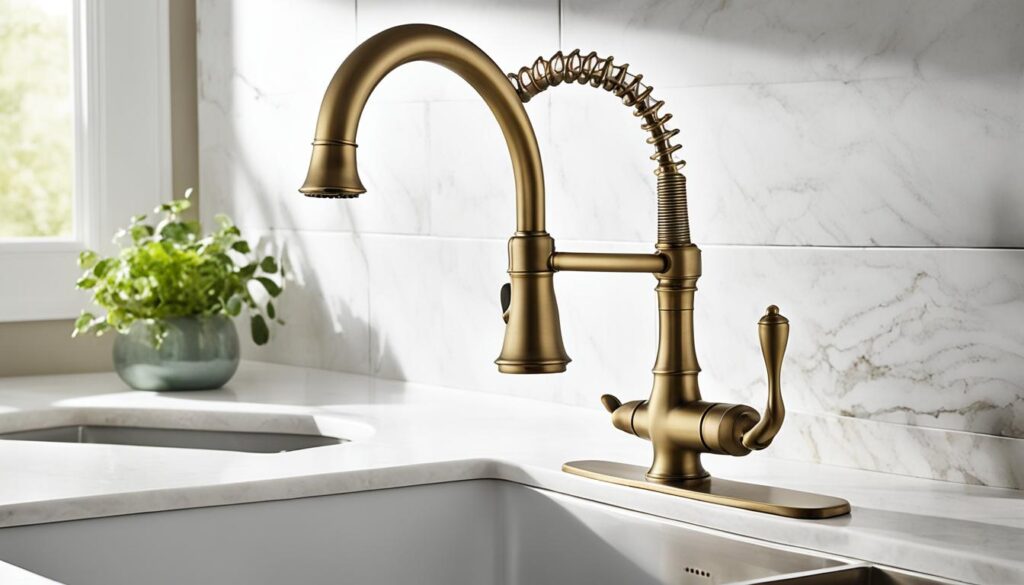 antique brass kitchen faucet