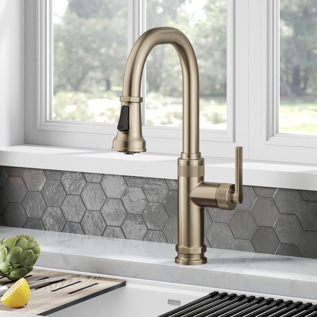 champagne bronze kitchen faucet