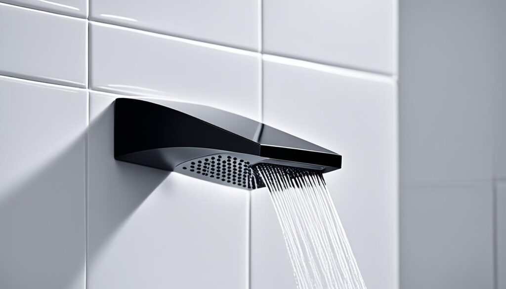 black shower faucet