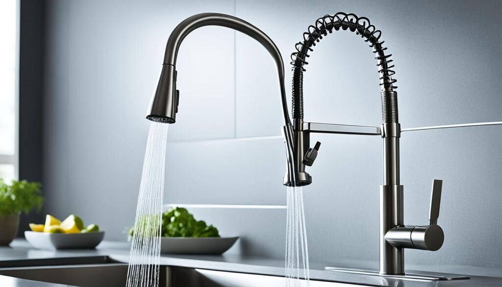 kitchen faucets with pull down sprayer